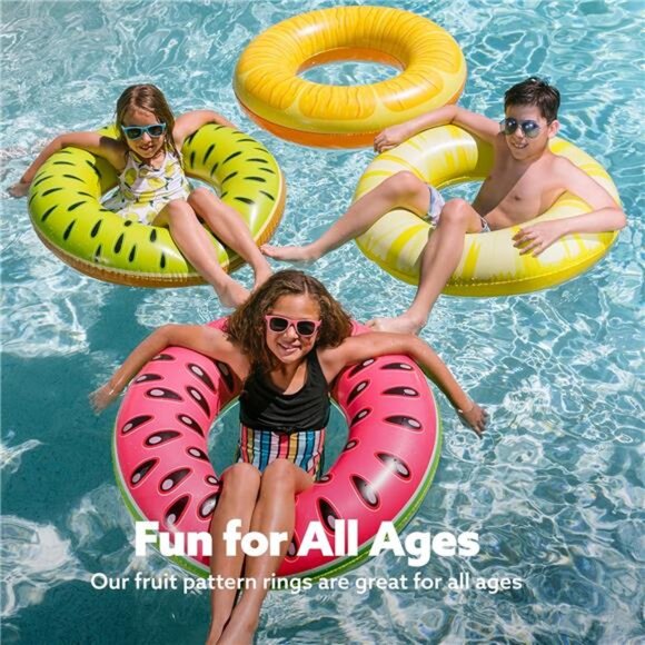 4 Pack‎ Inflatable Pool Floats, Pool Tube Rings, Swim Tubes, Floaties for Kids - Picture 3 of 7